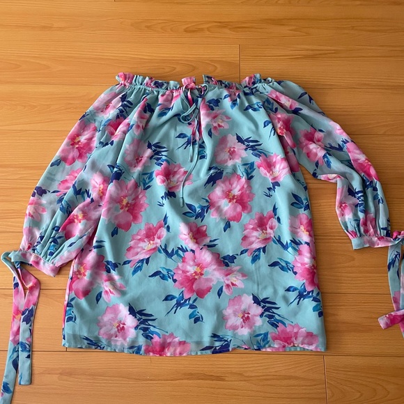 Blue & Pink Floral Dress - Picture 1 of 4